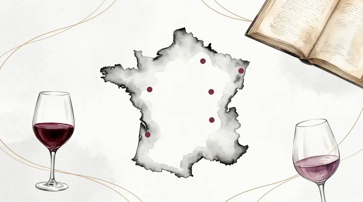 フランスワイン完全ガイド｜ソムリエ試験で頻出する6大産地・品種・AOCを地図で総まとめ【2026年版】のアイキャッチ画像